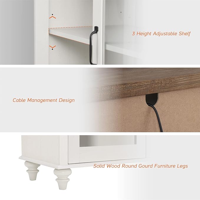 WAMPAT 5 Tier Wooden Bookcase 72" Tall Bookshelf with Adjustable Shelves and Storage Cabinet，Library Wood Bookshelves for Living Room, Study Room, Bedroom, White