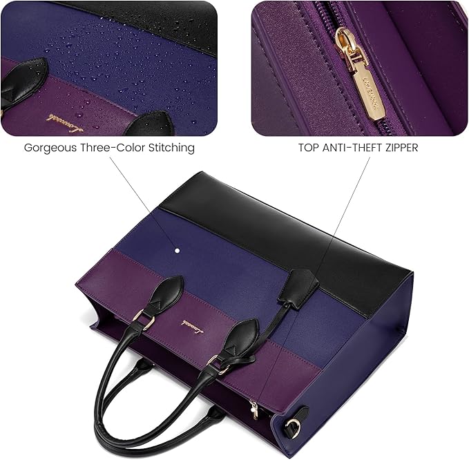 LOVEVOOK Laptop Tote Bag for Women, Work Totes Business Office Computer Briefcase with Clutch Purse