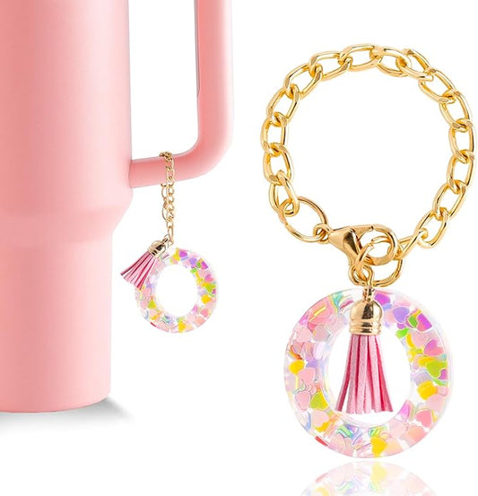 Letter Charm Accessories for Stanley Cup 1 PCS Cute Initial Keychain Handle Charm for Stanley Tumbler for Women