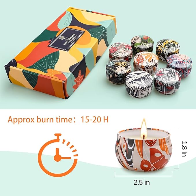 8 Pack Candles for Home Scented, Aromatherapy Candle Sets Gifts for Women, Natural Soy Wax Candles, Long Lasting Scented Candles Set for Men, Teacher, Mom, Anniversary, Birthday