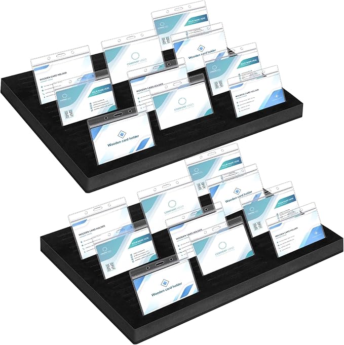 Lincia 2 Pcs Name Badge Holder ID Badge Tray Organizer Name Badge Organizer Badge Foam Holds 60 Badges ID Tag Name Badge Organizer Name Tag Holders for Office, 16 3/4 x 12 x 1 1/4 Inch