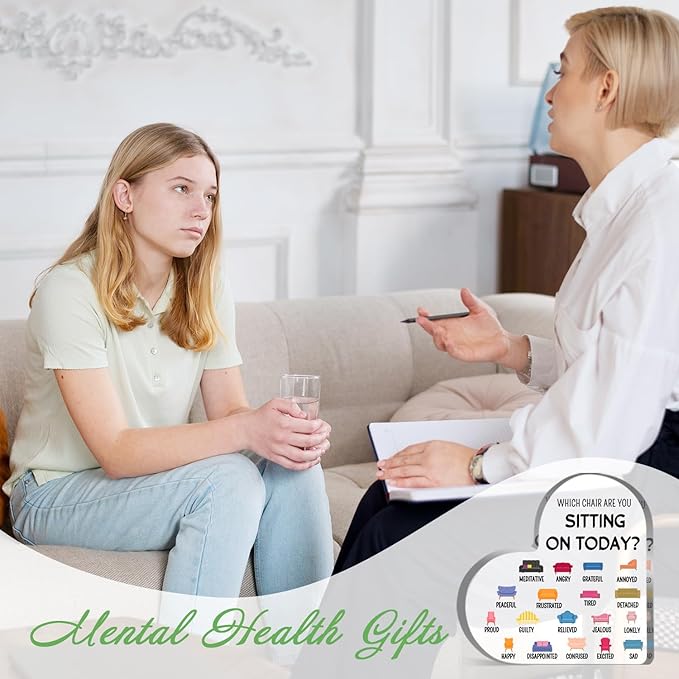 Mental Health Decor, Psychotherapy Affirmations Heart Acrylic Sign, School Counselor Sign, Anxiety Relief Social Psychology Sign, Mental Health Gifts for Social Worker Classroom School Counseling