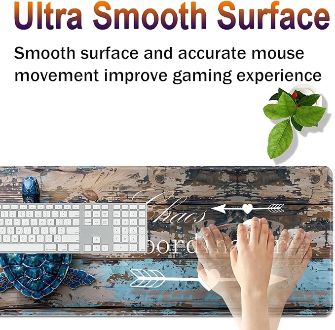 Large XXL Gaming Desk Mat 31.5"x 11.8", Ergonomic Keyboard Wrist Rest & Mouse Pad Wrist Rest + Coaster Set, Non-Slip Base, Memory Foam, Office and Home, Chaos Coordinator