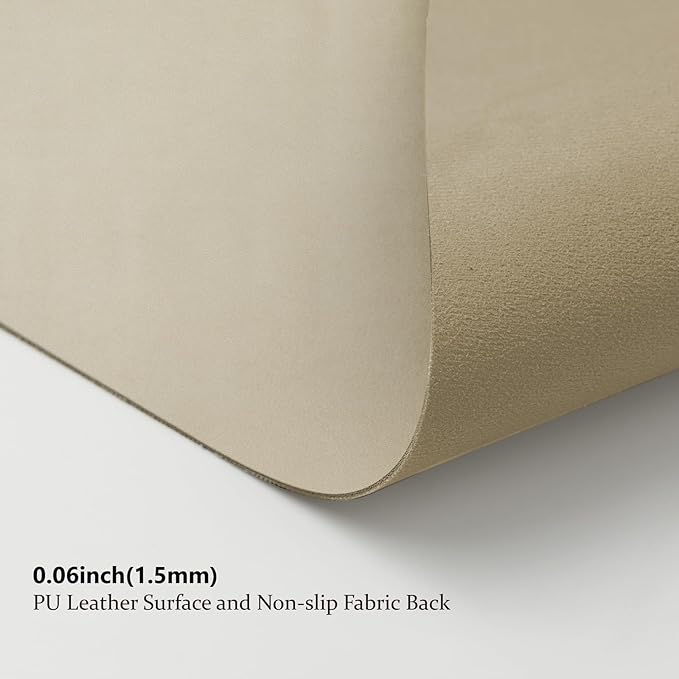 Leather Desk Mat - Non-Slip PU Desk Pad for Office and Home - Desk Organization and Accessories - Ideal for Large Mouse Pad and Desk Mats on Top of Desks (Champagne Gold,27.6"x 13.8")