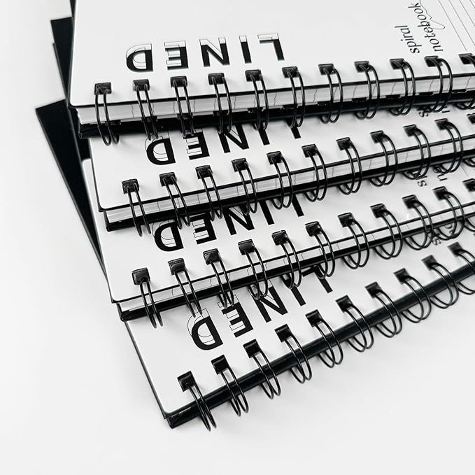 Lined Notebook Spiral Notebook 8.5" x 5.7"-4 Pack A5 Lined Notebook 7mm College Ruled Hardcover Notebook 120 Pages 100 GSM Thick Paper Notebook Hardcover Journal for School, Office,Study and Notes