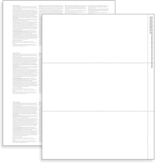 NextDayLabels - W-2 3-Up Employee Tax Forms, Instructions on Back" for 2025, for Laser/Inkjet Printer. Compatible with QuickBooks and Accounting Software ETC. (Pack of 500 Sheets)