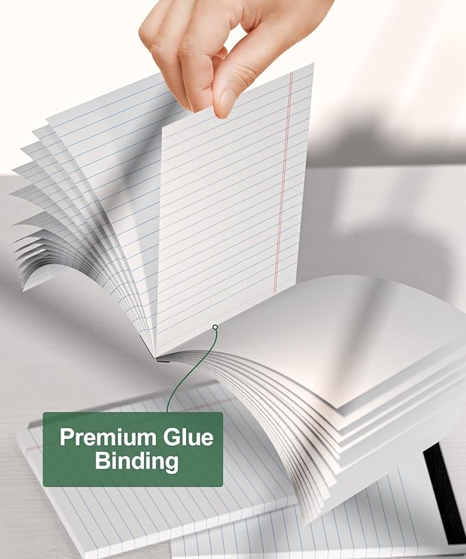 Legal Pads 4x6 Inch College Ruled Small Notepads Writing Note Pads for Work Study Taking Notes To do List, 30 Sheet/Pad Tear-Off Lined Paper Pads Memo & Scratch Pads for Office Home Car School, 8 Pack