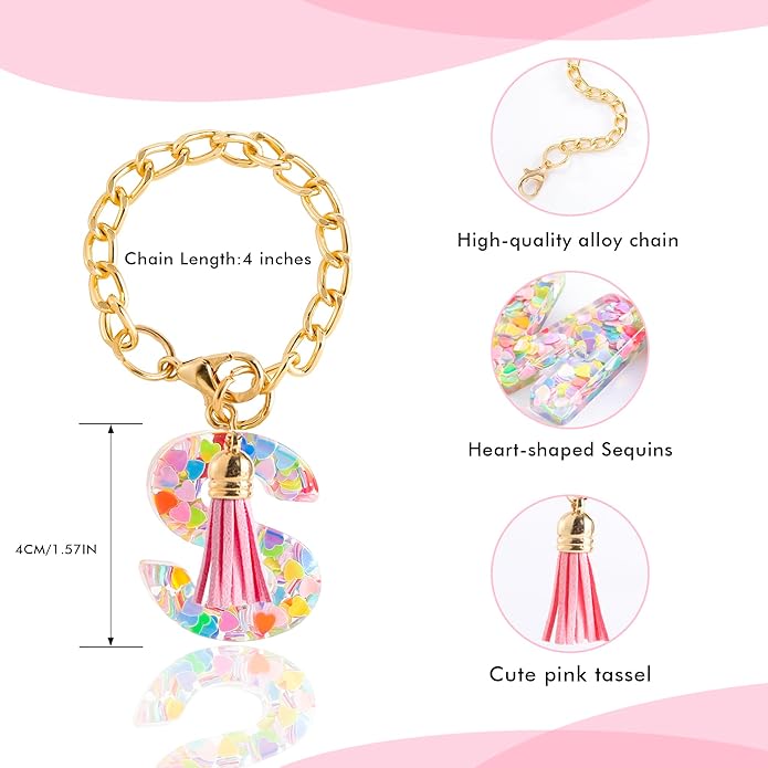 Letter Charm Accessories for Stanley Cup 1 PCS Cute Initial Keychain Handle Charm for Stanley Tumbler for Women