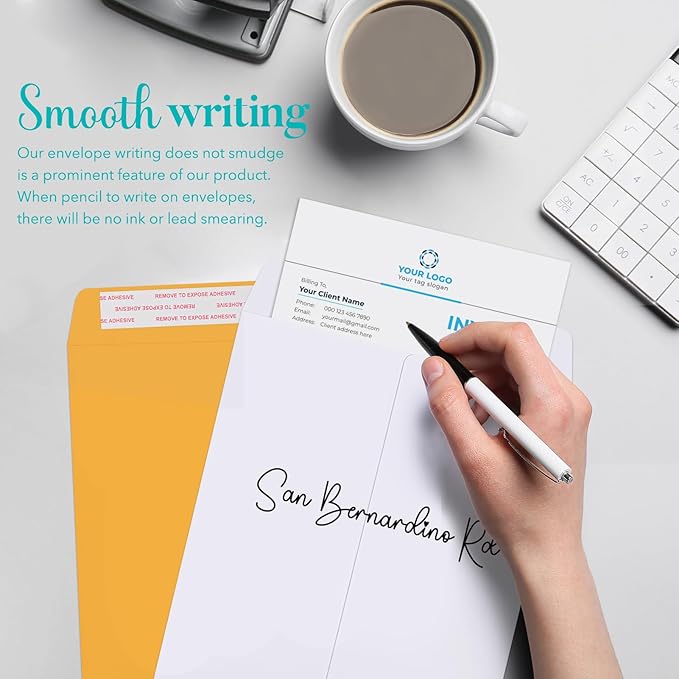 ACSTEP 100Pack Brown Envelopes Self Seal 10x13 Large Brown Kraft Catalog Envelopes, 10x13 Vanilla Envelopes for Mailing