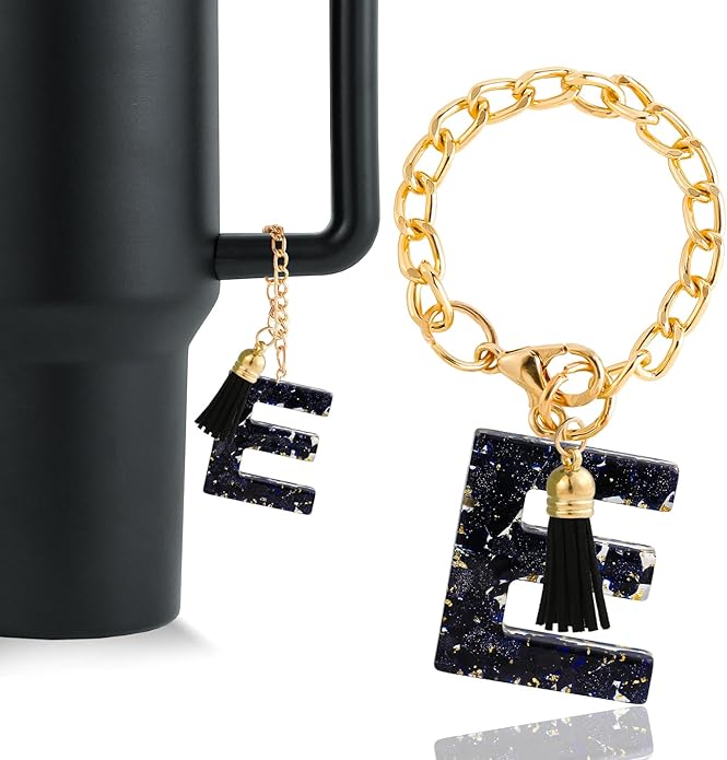 Letter Charm Accessories for Stanley Cup 1 PCS Cute Initial Keychain Handle Charm for Stanley Tumbler for Women