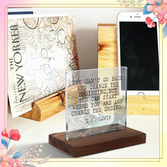 Mental Health Gifts for Men, Encouragement Gifts for Men, Positive Affirmation Gift for Man, Sobriety Gift for Man, Modern Acrylic Desk Plaque with Inspirational Quotes, 10 x 10 x 1.5 cm,XXD28