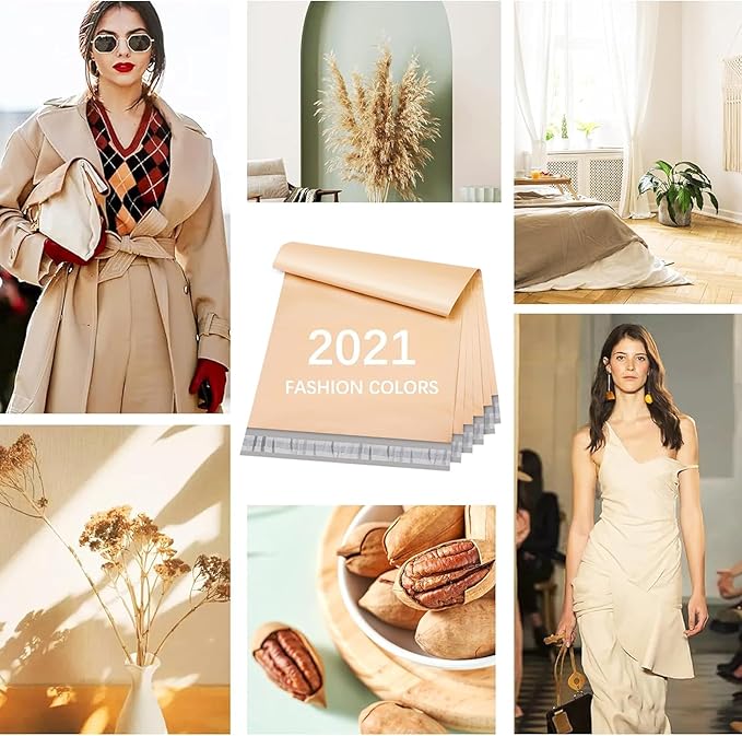 Metronic Poly Mailers 12x15.5 100 Pack, Medium Size Shipping Bags for Clothing, Strong Self-Seal Mailers Poly Bags Shipping Envelopes, Thick Mailing Bags Package Bags for Small Business, Champagne