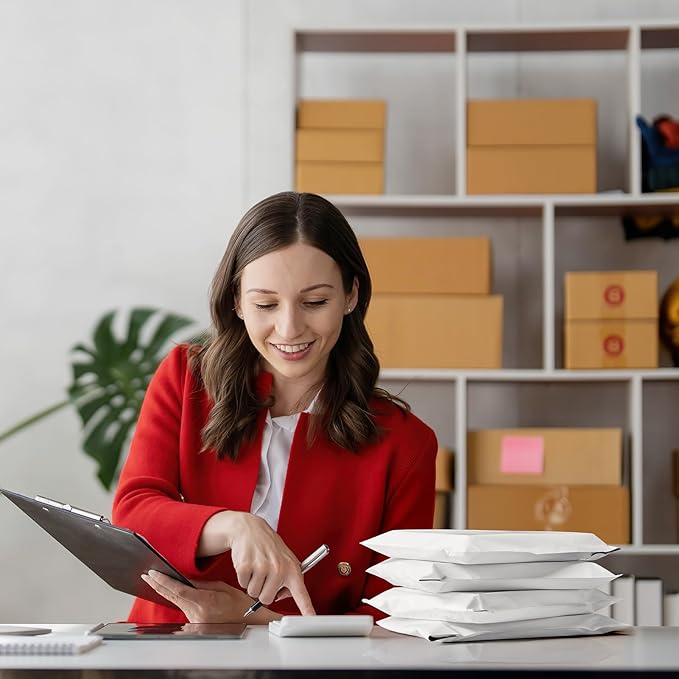 Metronic Poly Mailers 10X13 1000 Pack, Strong Adhesive Shipping Envelopes for Clothing, Medium Shipping Bags for Small Businesses, Waterproof Mailers Poly Bags (White, 10x13 1000PC)