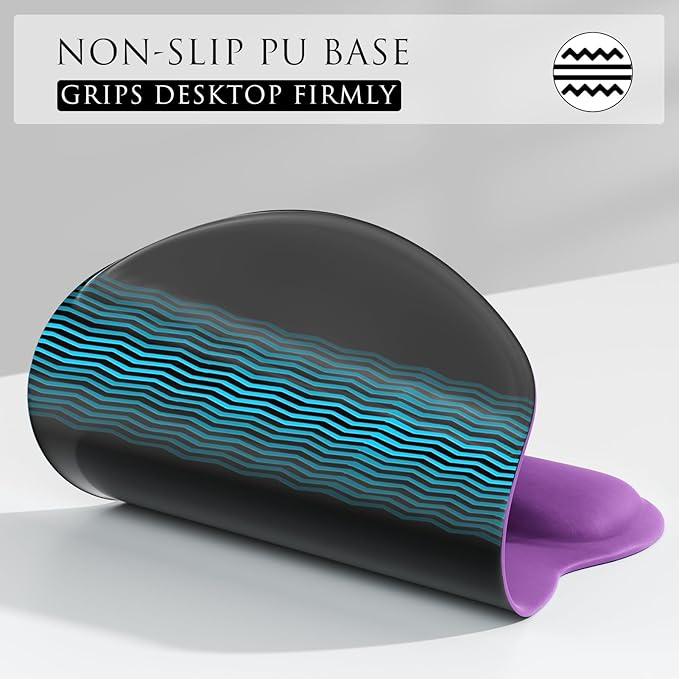 MROCO Ergonomic Mouse Pad with Gel Wrist Rest, Comfortable Mousepad with Smooth Wrist Support Surface and Non-Slip PU Base for Pain Relief, Computer, Laptop, Office & Home, 9.4 x 8.1 in, Violet Purple