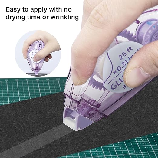 Double-Sided Tape Runner, Pack of 8, 0.31 Inches x 26 Ft Adhesive Tape Runners, Craft Supplies for Scrapbooking, Gift Wrapping, and Paper Art.