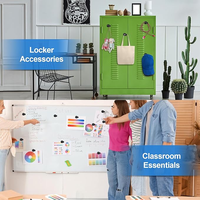 LOVIMAG Fridge Magnets 12Pcs Refrigerator Whiteboard Small Strong Magnet Classroom Kitchen Accessories Decorative Locker Set Decor Must Haves Office Calendar Refrigerador Magnetic Cute Crafts Black