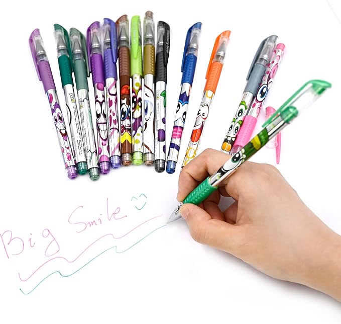 Scentos 24-Pack Scented Metallic Gel Pens for Kids – Non-Toxic Gel Ink for Drawing, Coloring & Journaling – Sweet Scents – Safe Art Supplies for Ages 3+