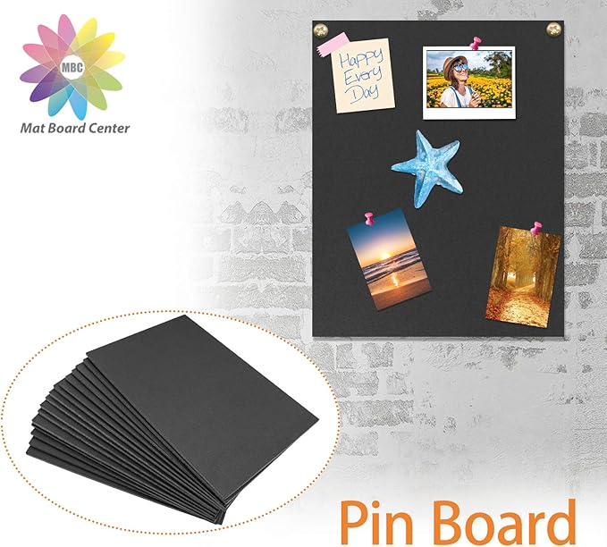 Mat Board Center, Pack of 10 Acid-Free Foam Boards, 16x20 inch Black Foam Boards, 3/16" Thick