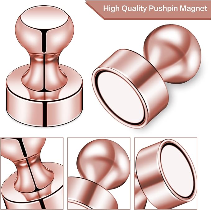 LOVIMAG Fridge Magnets 20Pcs Refrigerator Whiteboard Small Strong Magnet Classroom Kitchen Accessories Decorative Locker Set Decor Must Haves Office Calendar Refrigerador Magnetic Cute Rose Gold