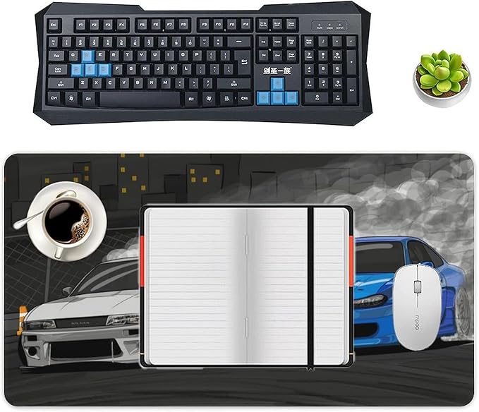 Large Mouse Pad Gaming Drifting S13 and S15 JDM Car Desk Mat Long Big Mousepad Extended Keyboard Computer Pad Office Desk Organizers and Accessories 40X75cm