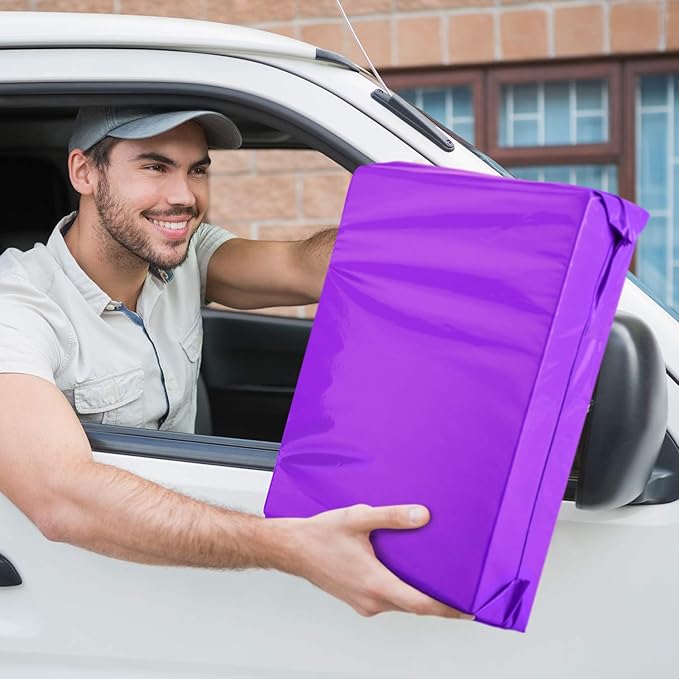 Metronic Poly Mailers 12x15.5 200 Pack Large Shipping Bags，Strong Adhesive Mailing Bags, Waterproof and Tear-Proof Multipurpose Envelopes for Clothing, Small Business,Boutique, Postal Bags Purple