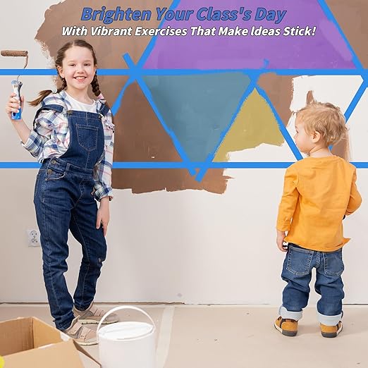 4 Rolls Blue Painters Tape Bulk 4 inch x 60 Yards, Total 240 Yd, Painters Masking Tape No Residue Wall Painting Tape Artist Tape Trim Edge Finishing Tape for Wall Painting Decoration DIY Supplies