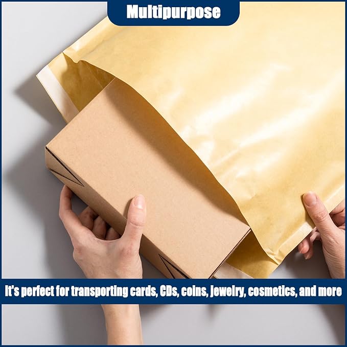 Natural Kraft Bubble Mailer Envelopes, Small Bubble Mailers 7.25x11 Inch, 10 Pack Padded Envelopes, Self-Seal Shipping Envelope,Tear-Resistant Mailing Envelope Padded