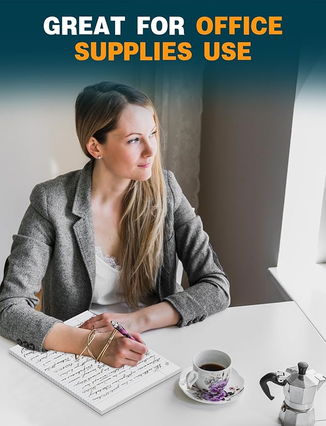 Loose Leaf Notebook Paper Wide Ruled Writing Paper, 300 Sheets Lined Paper 8.5'' x 11'', 4 Pack Writing Paper 3-Hole Punched Binder Paper, Notebook Paper for 3 Ring Binder, 75 Sheets/Pad Filler Paper