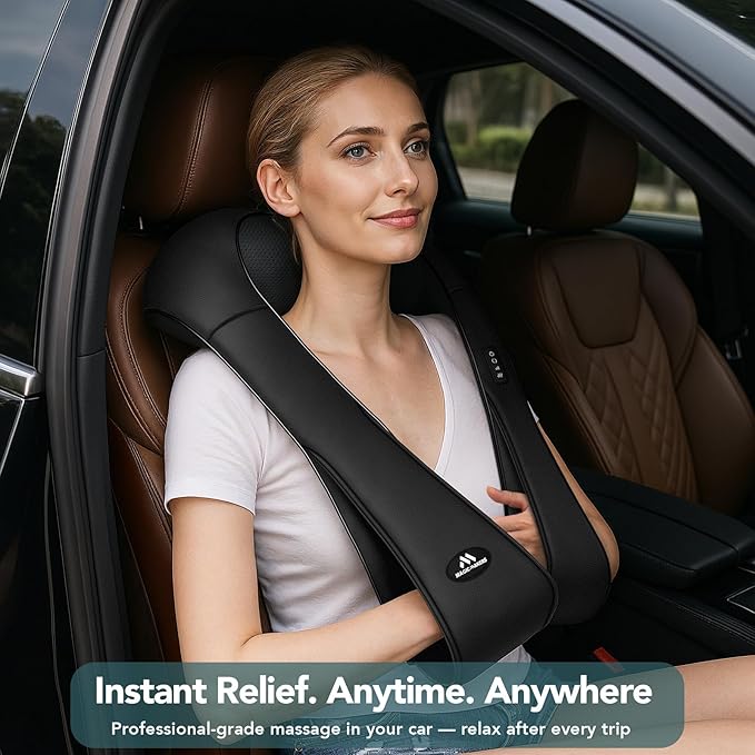 MagicMakers Electric Shiatsu Neck Massager with Heat - Pain Relief for Back, Shoulders & Feet - Gift for Men, Women, Mom & Dad - From Daughter or Son - Ideal for Christmas, Mother's Day & Father's Day