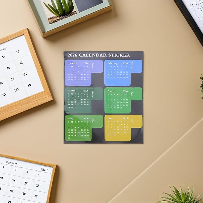 NUOBESTY 2026 Calendar Stickers Monthly Index Tabs Planner Adhesive Divider 1-12 Month Labels Page Marker Weekly Planner Stickers Adhesive Notepad Indexes Sticker for Planners Notebook