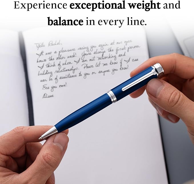 Ellington Pens Luxury Ballpoint Pen – Premium Quality, Smooth Writing Experience, Elegant Design, Includes 2 Ink Refills (Black & Blue) – Ideal for Professionals and Gift Giving