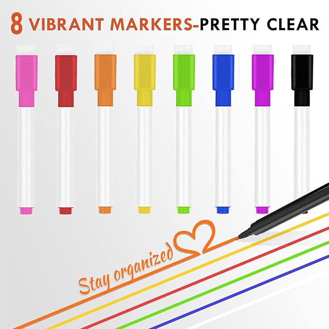 Magnetic Acrylic Calendar for Fridge,1 Pack 9"x13" Clear Fridge Calendar Dry Erase Magnetic Planning Boards Set(Blank Board)