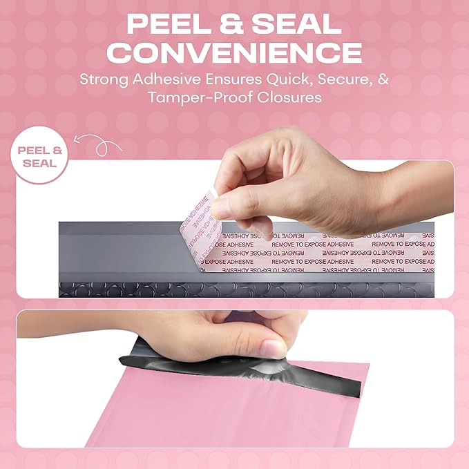 Light Pink 10.5x16 Inch Large Poly Bubble Mailers #5 | Padded Envelopes with Self Seal | Air Lined Cushioned Bubble Mailer | Usable Size 10.5x15 | 200 Pack Bulk | Lightweight shipping Bags
