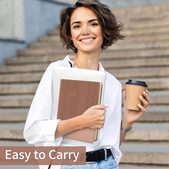 Lined Journal Notebook for Work College Ruled Note Book 5.79"x8.27" A5 PU Leather Daily Journaling 216 Pages for Women Men Writing Home School Supplies Business (Darkgreen/Darkpink)