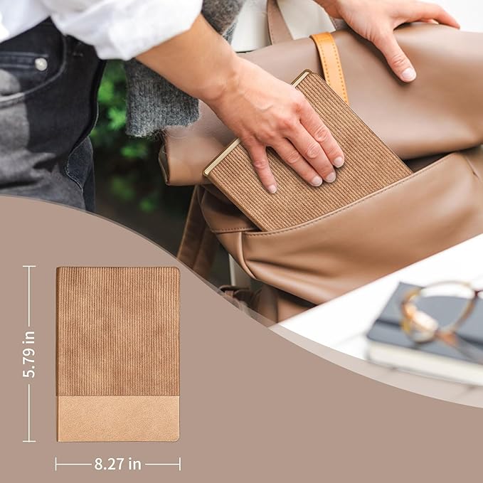 Lined Journal Notebook for Work College Ruled Note Book 5.79"x8.27" A5 PU Leather Daily Journaling 216 Pages for Women Men Writing Home School Supplies Business (RoseGold)