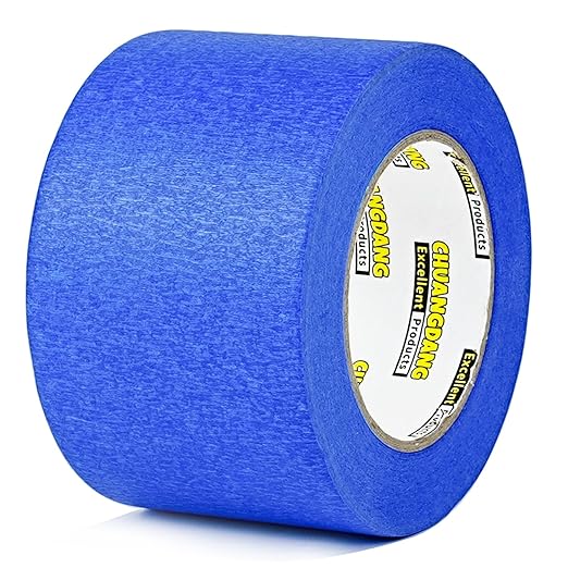 1 Roll,Blue Painters Tape,3inches x 60yards,3D Printing Tape for Laser Cutting,Labeling,3D Printing Bed,Decoration,Wide Masking Tape for Painting,Protect The Wall,No Residue,Removes Easily
