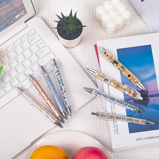 Idealmuzik Dog Pens for Dog Lovers – Cute Ballpoint Pen Set for Kids, Teens, and Adults – Fun Stationery Gift for Journaling, Writing, or School – Thanksgiving Christmas New Year Gifts, 8 Pack