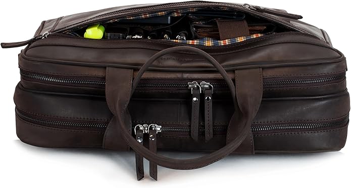 Marc Peter Laptop Bag Los Angeles I Leather Shoulder bag for 15.6 inch Laptop I Briefcase for men and women