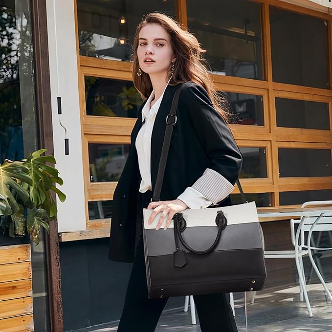 LOVEVOOK Laptop Tote Bag for Women, Work Totes Business Office Computer Briefcase with Clutch Purse