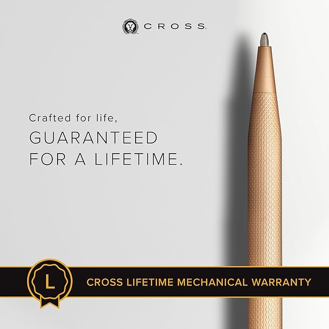 Cross Classic Century Refillable Ballpoint Pen Presented in a Luxury Gift Box - Medium Point, Black Ink, Brushed Rose Gold