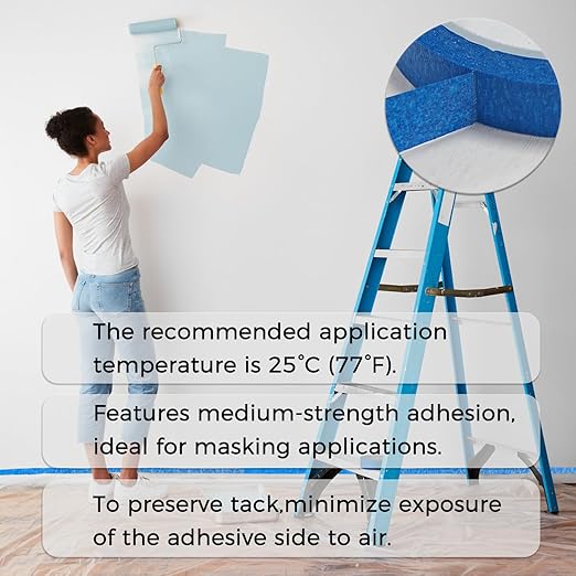 SWRT 2 Inch x 55 Yards x 12 Rolls (660 Total Yards) Premium Blue Painters Tape - Masking Tape, Paint Tape, Multi-Surface Blue Tape for Painting, No Residue, Easy Removal, Decorating, Trim, Crafts