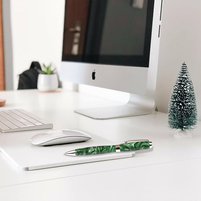 Lanier Pens Tuscany Green & Black Ballpoint Pen - Marbleized Gloss Body