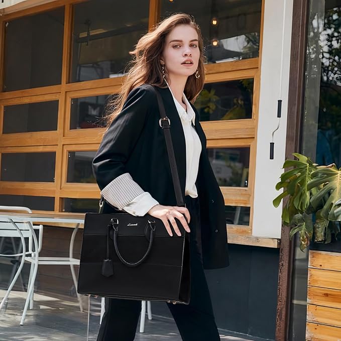 LOVEVOOK Laptop Tote Bag for Women, Work Totes Business Office Computer Briefcase with Clutch Purse