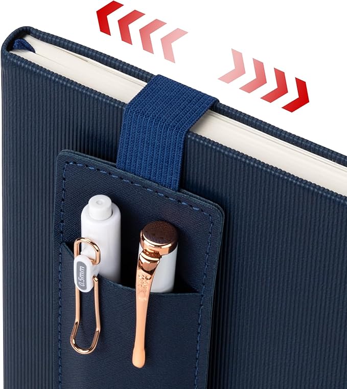 Lined Journal Notebook for Work, A5 Leather Notebook with Pen Sleeve, 100GSM/160 Pages Thick Paper, Daily Journals for Writing, School, Note Taking, Business, Travel, College Ruled