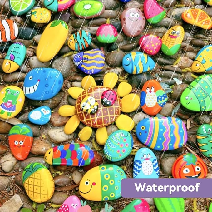 Arrtx 30 Colors Acrylic Paint Pens for Rock Painting, Extra Fine Tip Markers for Rock Painting, Ceramic, Glass, Canvas, Mug, Wood, Easter Egg, Waterproof Paint DIY Crafts Making