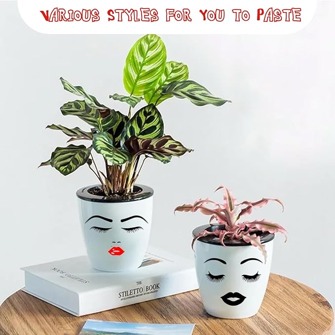 Make a Face Stickers for Crafts Fun DIY Eyes Lips Mouth Eyebrows Nose Decals for Halloween Holiday Party Supplies Flower Pots Decor