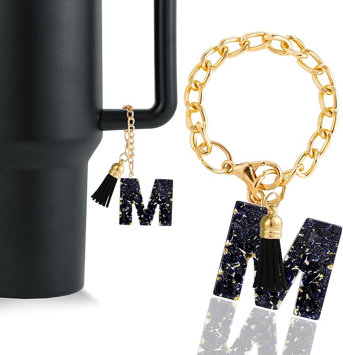 Letter Charm Accessories for Stanley Cup 1 PCS Cute Initial Keychain Handle Charm for Stanley Tumbler for Women