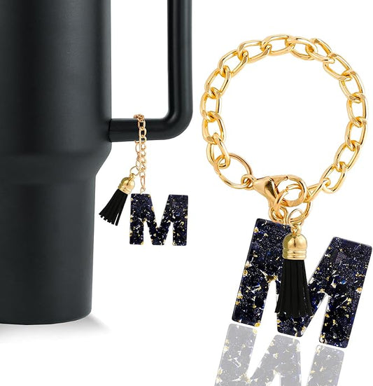 Letter Charm Accessories for Stanley Cup 1 PCS Cute Initial Keychain Handle Charm for Stanley Tumbler for Women
