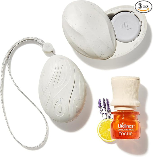 Lifelines Scent-Infused Grounding Stones, 2-Pack, Classic Pack - Portable Fidgets for Adults with Essential Oil Blend & Diffusion Stones for Sensory Immersion - Calming Waterless Passive Diffuser