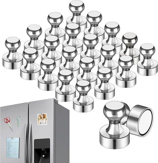 LOVIMAG Fridge Magnets 20Pcs Refrigerator Whiteboard Small Strong Magnet Classroom Kitchen Accessories Decorative Locker Set Decor Must Haves Office Calendar Refrigerador Magnetic Cute Crafts Silver